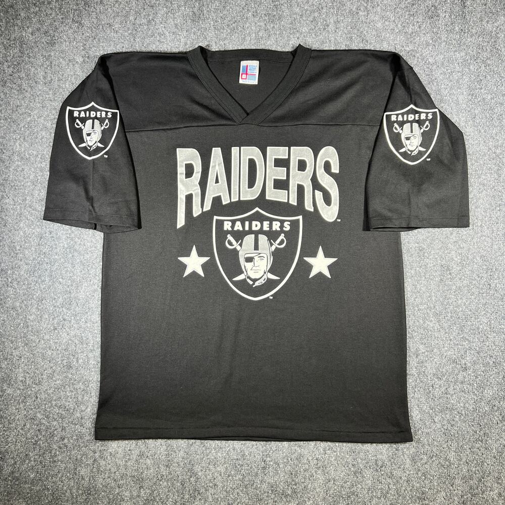 Vintage 80s Las Angeles Raiders Jersey Shirt Large NFL Black